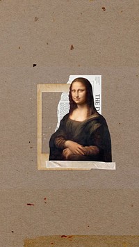 Mona Lisa aesthetic iPhone wallpaper, Leonardo da Vinci's famous artwork. Remixed by rawpixel.