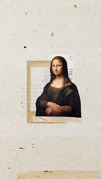 Mona Lisa aesthetic iPhone wallpaper, Leonardo da Vinci's famous artwork. Remixed by rawpixel.