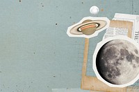 Space aesthetic background, paper collage art