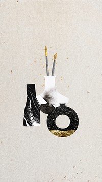 Abstract vase iPhone wallpaper, paper collage art