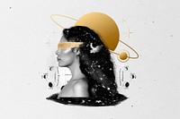 Astrology goddess, celestial art collage