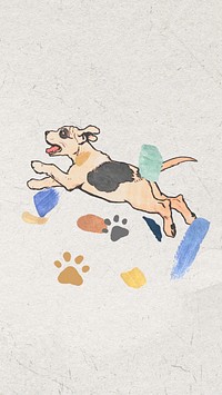 Cute running dog iPhone wallpaper