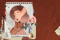 Diverse pinky promise background, creative paper collage