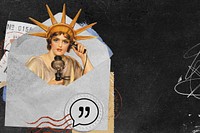 Statue of Liberty background, vintage envelope collage, remixed by rawpixel