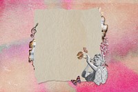 Vintage Greek Goddess background, ripped paper frame