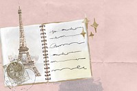 Paris journal aesthetic background, paper collage