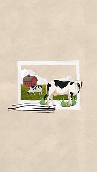 Farming aesthetic phone wallpaper, instant photo film collage