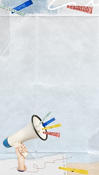 Creative marketing collage phone wallpaper, paper texture background