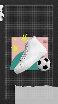 Football sneaker phone wallpaper,  sport paper collage art