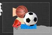 Football, basketball, creative sport remix