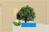 Lone tree, creative environment collage art