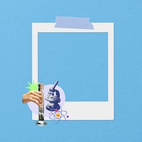 Instant film frame, science education creative remix