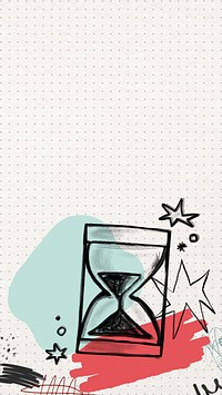 Hourglass doodle mobile wallpaper, time management