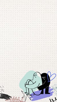 Mental health doodle iPhone wallpaper, cute illustration