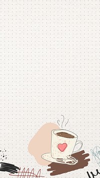 Coffee cup mobile wallpaper, collage remix design