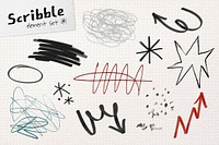 Messy scribble element set  psd