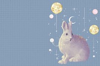 White bunny background, animal collage art