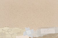 Beige  ripped paper background, abstract border