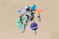 Astronaut, space aesthetic collage art