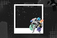 Astronaut  frame, space aesthetic collage art
