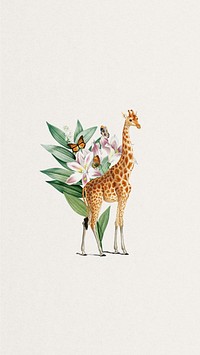 Vintage wildlife giraffe mobile wallpaper