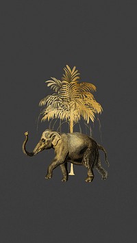 Golden elephant iPhone wallpaper, wild animal background