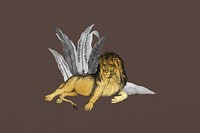 Golden lion, botanical and wildlife remix 