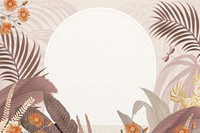 Pink palm leaf frame background, aesthetic botanical illustration
