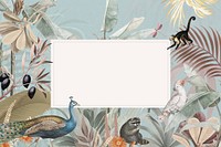 Peacock jungle pattern frame background pink aesthetic 