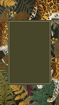 Jaguar tiger patterned mobile wallpaper, wildlife frame background