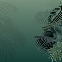 Green palm leaf background, tropical border