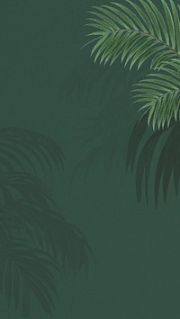 Green palm leaf mobile wallpaper, tropical border background