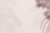 Pink palm leaf background, aesthetic botanical border