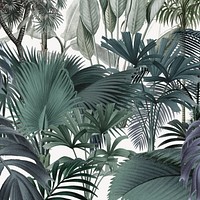 Wild jungle pattern background, vintage botanical illustration