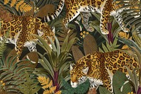 Jaguar pattern background, wildlife illustration