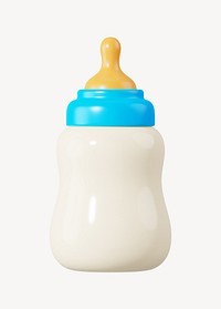 Baby milk bottle, 3D rendering illustration