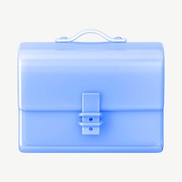 Blue business briefcase, 3D collage element psd