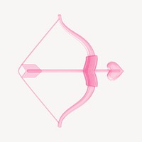 Pink Cupid arrow bow, 3D illustration