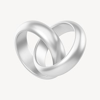 Silver wedding rings, 3D jewelry illustration