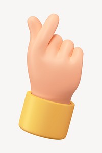 Mini heart hand sign, 3D gesture illustration