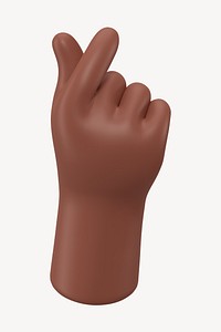 Mini heart hand sign, tanned skin illustration