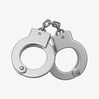 Silver handcuffs, 3D illustration