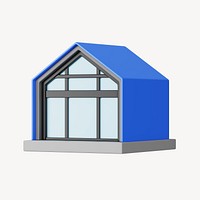 Simple house model, 3D rendering illustration