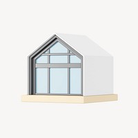 Simple house model, 3D rendering illustration