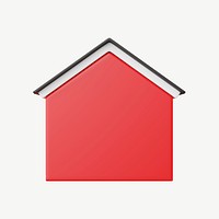 Red house model, 3D rendering illustration psd