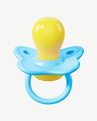 Baby pacifier, 3D collage element psd