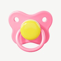 Baby pacifier, 3D collage element psd