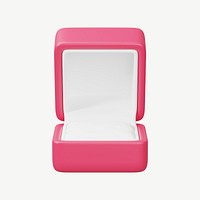 Pink ring box, 3D jewelry collage element psd