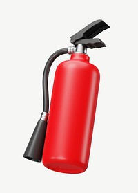 3D fire extinguisher, collage element psd