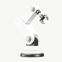 3D white  factory robot, collage element psd